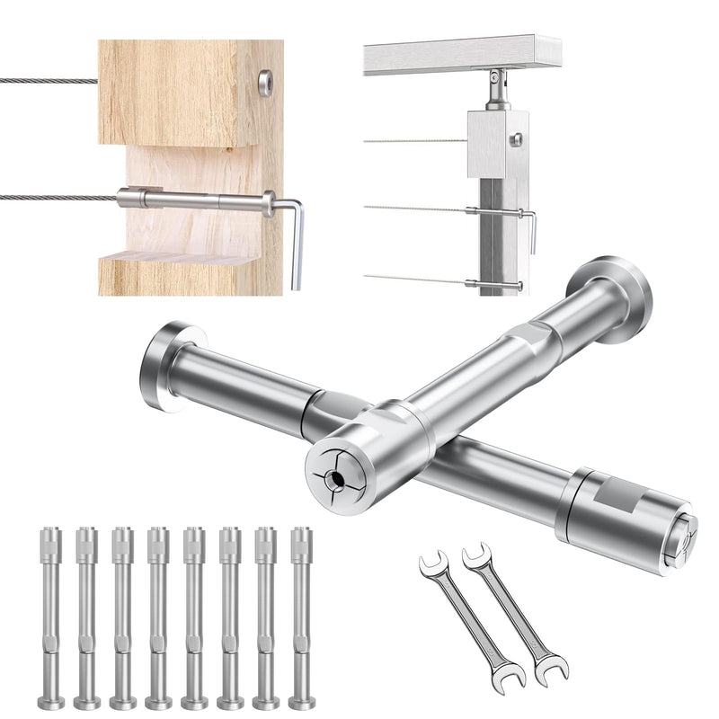 Load image into Gallery viewer, CKE 1/8" Invisible Cable Railing Swageless Tensioner For 2"x2", 3"x3", and 4"x4" Wood/Metal Posts,CR301
