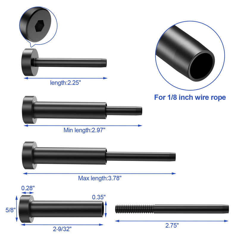 Load image into Gallery viewer, CKE 3/16" Invisible Cable Railing Swage Tensioner For 2"x2" 4"x4" Wood/Metal Post BCR31-275