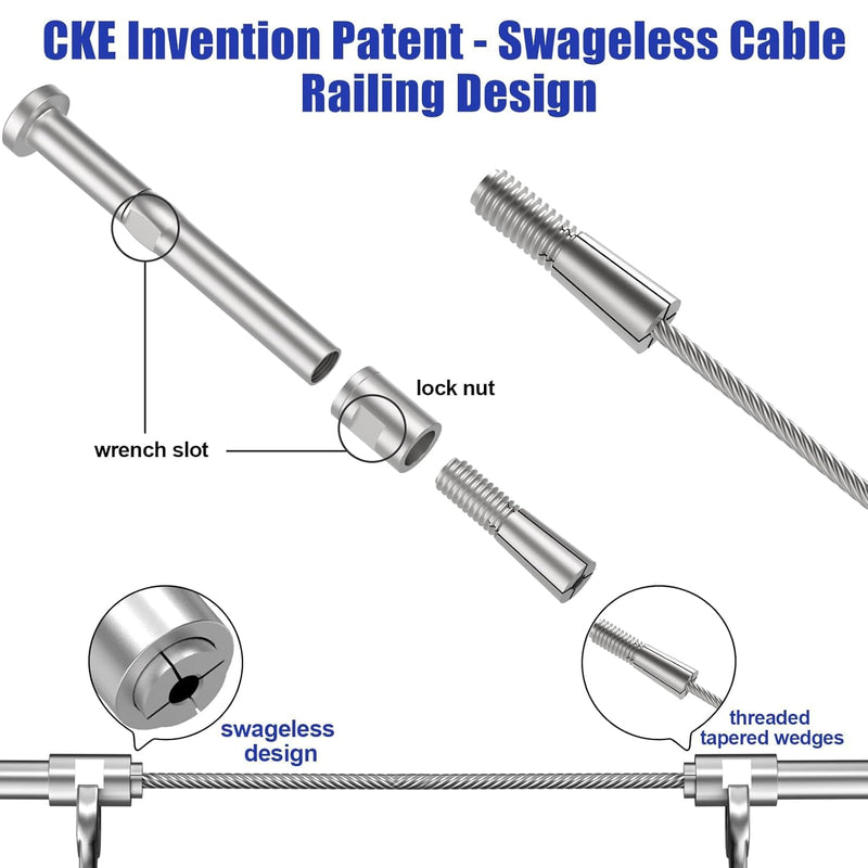 Load image into Gallery viewer, CKE 1/8" Invisible Cable Railing Swageless Tensioner For 2"x2", 3"x3", and 4"x4" Wood/Metal Posts,CR301