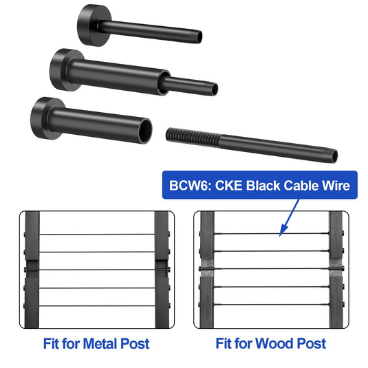 CKE 3/16" Invisible Cable Railing Swage Tensioner For 2"x2" 4"x4" Wood/Metal Post BCR31-275