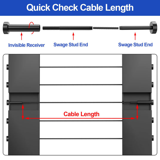 CKE 3/16" Invisible Cable Railing Swage Tensioner For 2"x2" 4"x4" Wood/Metal Post BCR31-275