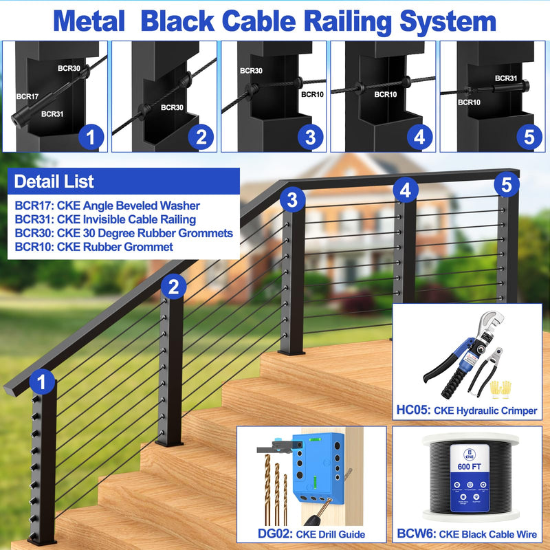 Load image into Gallery viewer, CKE 3/16" Invisible Cable Railing Swage Tensioner For 2"x2" 4"x4" Wood/Metal Post BCR31-275