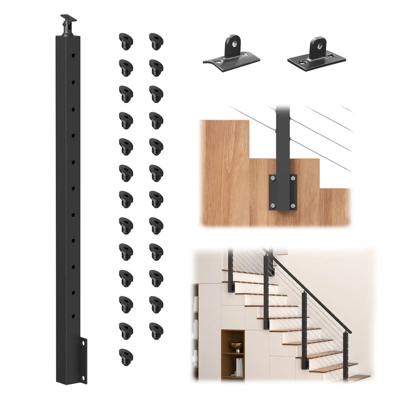Load image into Gallery viewer, CKE 36" Angle Drilled Side Mount Post for Cable Railing_01