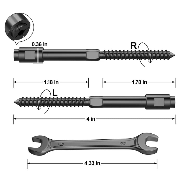 Load image into Gallery viewer, CKE 1/8" Black Cable Railing Swageless Lag Screws Tensioner Left & Right For DIY Indoor/Outdoor,BCR303