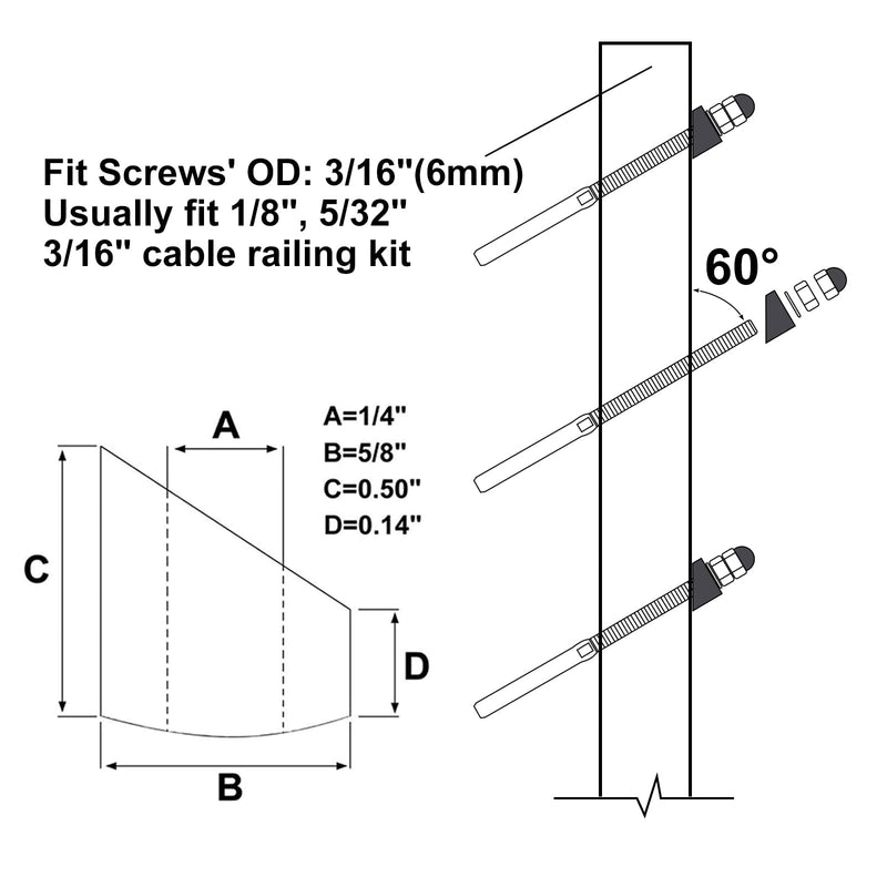 Load image into Gallery viewer, CKE 1/4" 30 Degree Cable Railing Angle Washers CR17_07