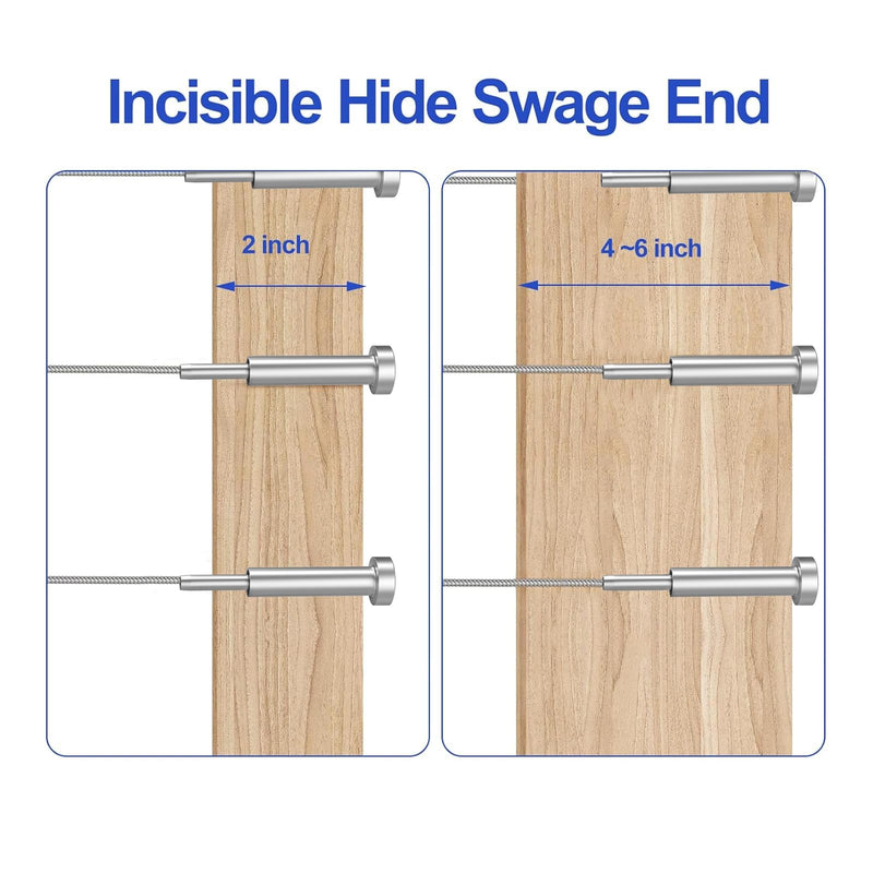 Load image into Gallery viewer, CKE 1/8" Invisible Cable Railing Swage Tensioner For 2"x2" 4"x4" Wood/Metal Post,CR31-295