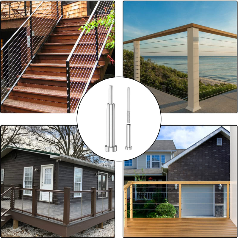 Load image into Gallery viewer, CKE 1/8" Invisible Cable Railing Swage Tensioner For 2"x2" 4"x4" Wood/Metal Post,CR31-295