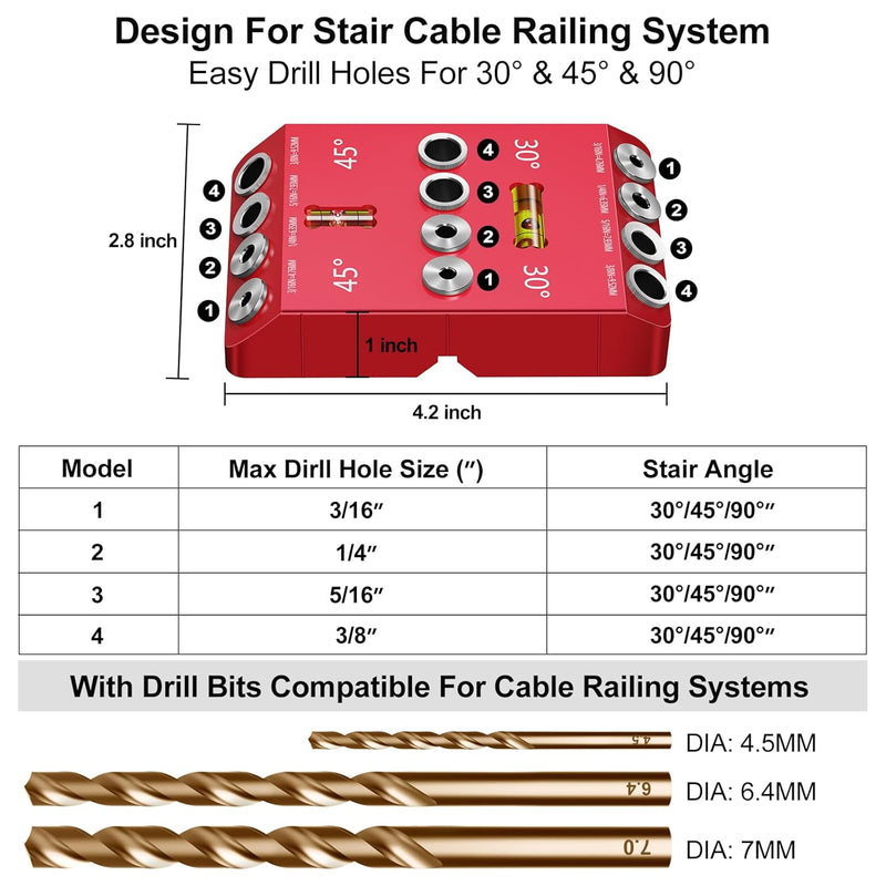 Load image into Gallery viewer, CKE 30 45 90 Degree Angle 4 Sizes Drill Hole Guide Jig_02