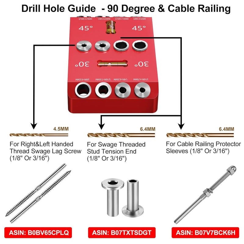 Load image into Gallery viewer, CKE 30 45 90 Degree Angle 4 Sizes Drill Hole Guide Jig_03