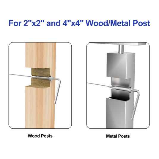 CKE 3/16" Invisible Cable Railing Swage Tensioner For 2"x2", 4"x4" Wood/Metal Post,CR31-275