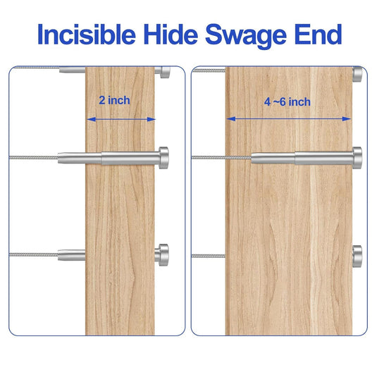 CKE 3/16" Invisible Cable Railing Swage Tensioner For 2"x2", 4"x4" Wood/Metal Post,CR31-275