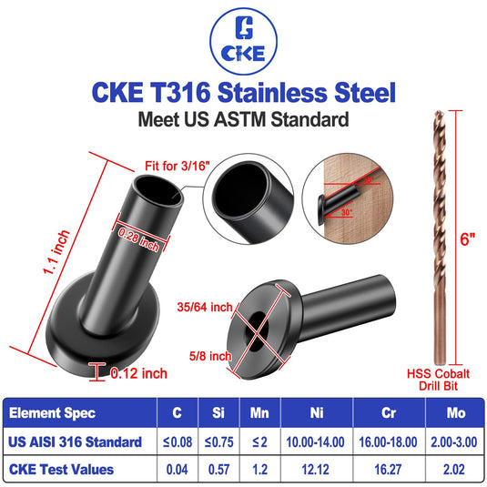 CKE 40 Pack Black 30 Degree 3/16