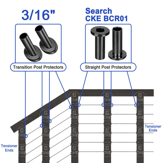 CKE 40 Pack Black 30 Degree 3/16" Angle Beveled Protector Sleeves BCR03_03