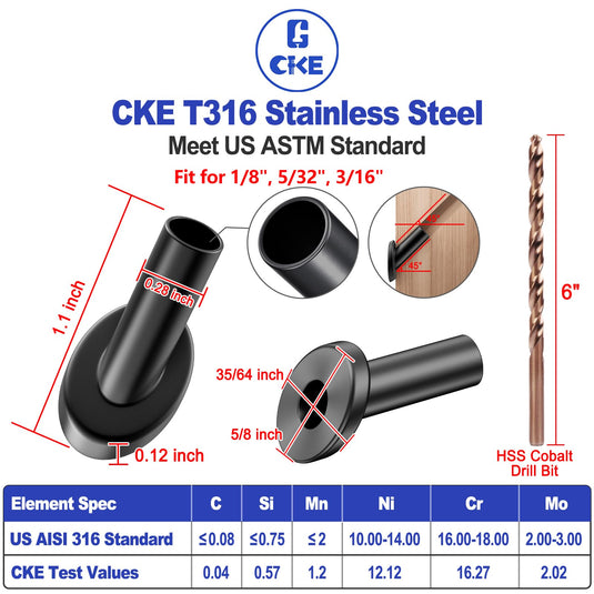 CKE 40 Pack Black 45 Degree 3/16