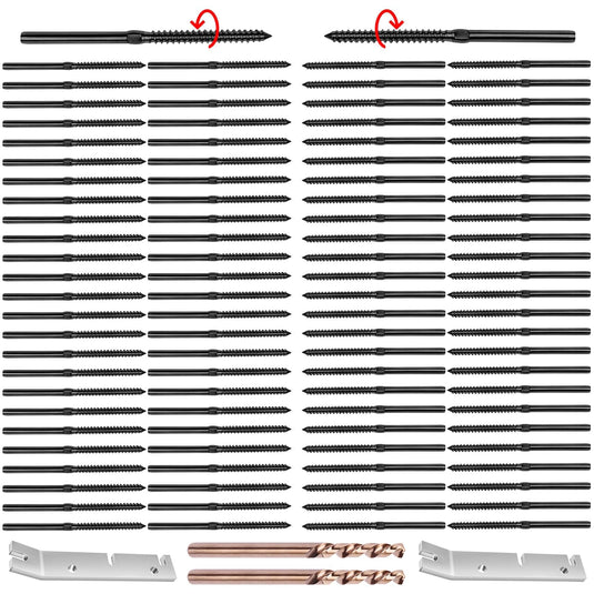 CKE Black T316 Stainless Steel Left&Right Handed Thread Swage Lag Screws BCR35_01