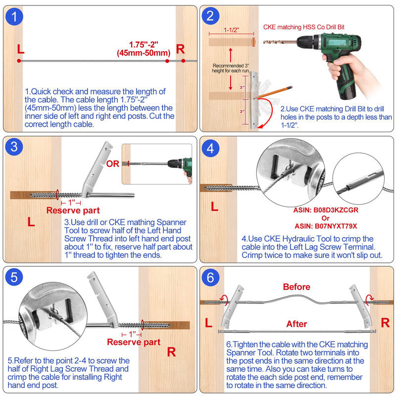 Load image into Gallery viewer, CKE T316 Stainless Steel Left&Right Handed Thread Swage Lag Screws Kit CR35_05