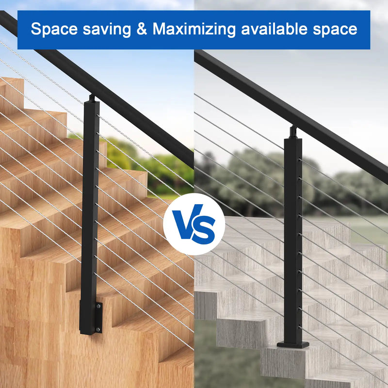 Load image into Gallery viewer, CKE 36" Angle Drilled Side Mount Post for Cable Railing_04
