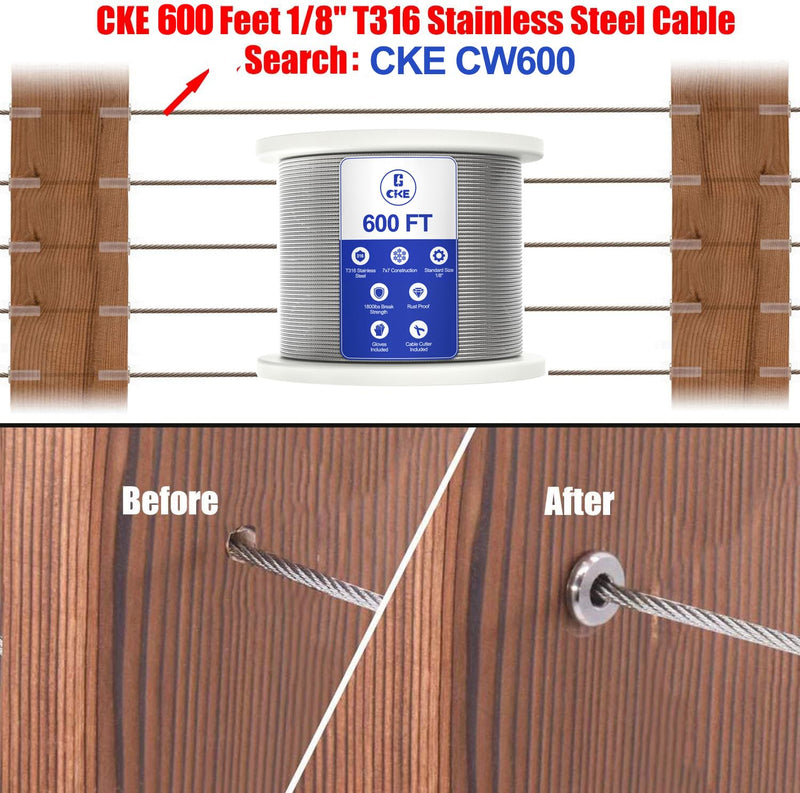 Load image into Gallery viewer, Cke Silver T316 Marine-grade Sleeves For 1/8" 5/32" 3/16" Cable, Ideal For Wood Railings CR01-2_05