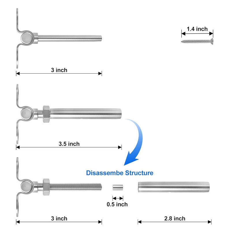 Load image into Gallery viewer, CKE 1/8" Swage Toggle Turnbuckle Hardware CR209_02