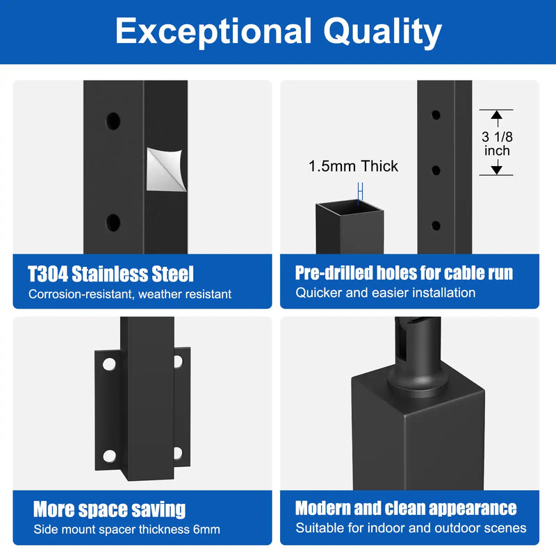 Load image into Gallery viewer, CKE 36" Angle Drilled Side Mount Post for Cable Railing_05