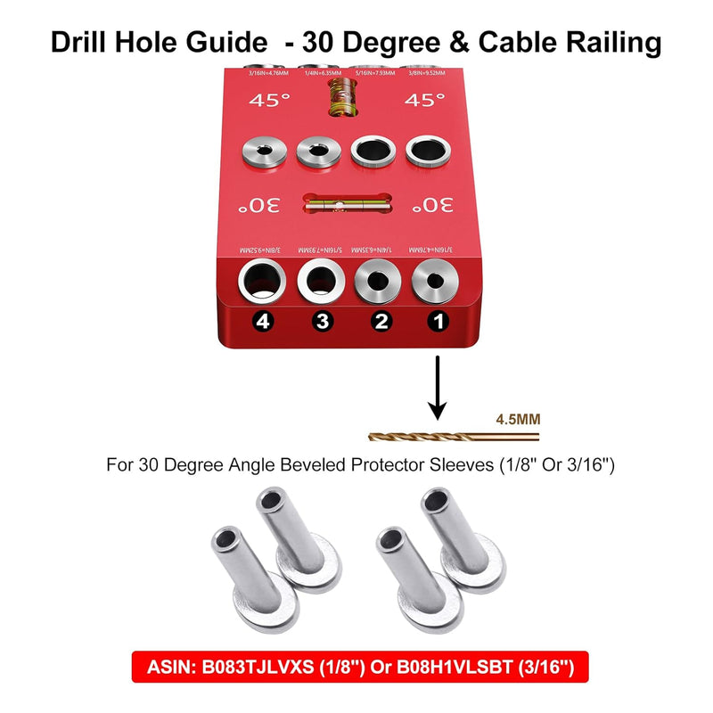 Load image into Gallery viewer, CKE 30 45 90 Degree Angle 4 Sizes Drill Hole Guide Jig_05