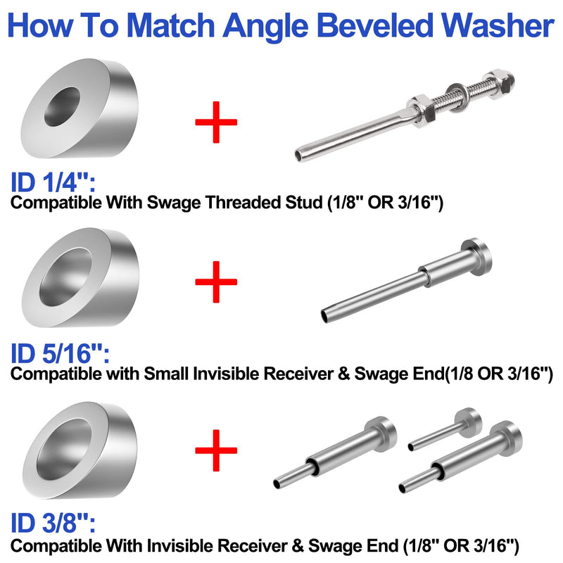 Load image into Gallery viewer, CKE 5/16" 30 Degree Cable Railing Angle Washers CR17_05