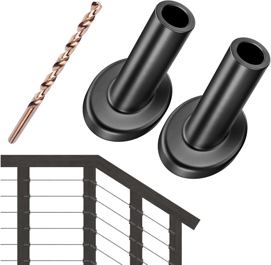 CKE Black 30 Degree Cable Railing Angle Beveled Protector Sleeves For 1/8