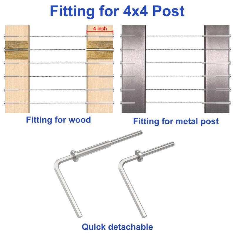 Load image into Gallery viewer, CKE 20 Pairs T316 Invisible Cable Railing Kit for 2x2, 4x4 Wood Metal Post_05