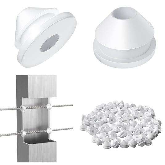 CKE White Cable Railing Rubber Grommets Protective Sleeves For 1/8