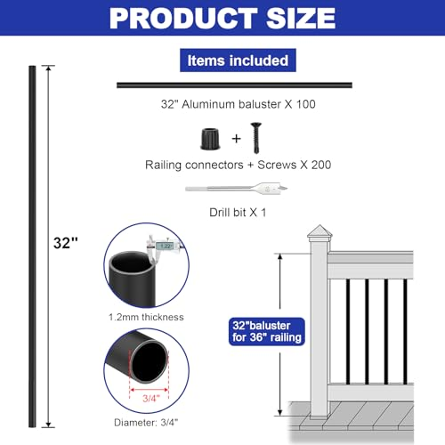 Load image into Gallery viewer, CKE 32" Round Aluminum Balusters