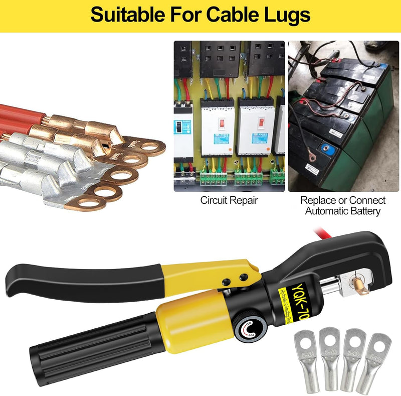 Load image into Gallery viewer, CKE 10 Ton Yellow Hydraulic Crimper Tool and Cable Cutter HC01