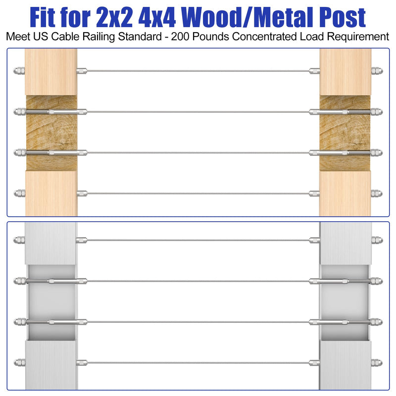 Load image into Gallery viewer, CKE 20 Pack 1/8" Swageless Cable Railing Kit CR306_03