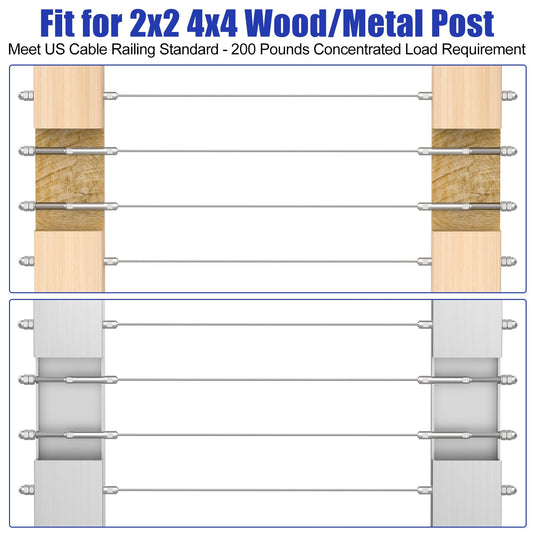 CKE 20 Pack 1/8" Swageless Cable Railing Kit CR306_03