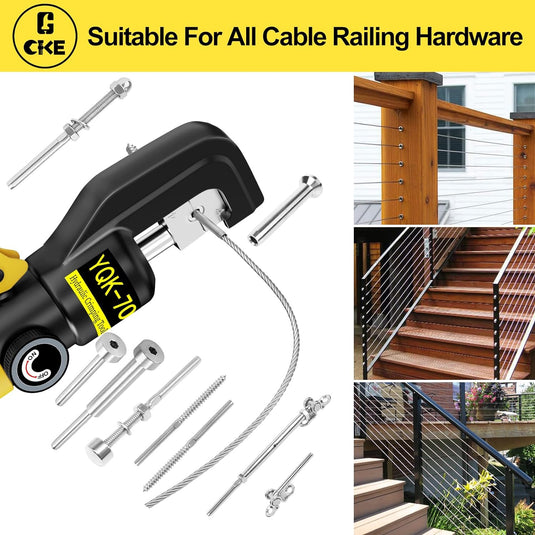 CKE 10 Ton Yellow Hydraulic Crimper Tool and Cable Cutter HC01