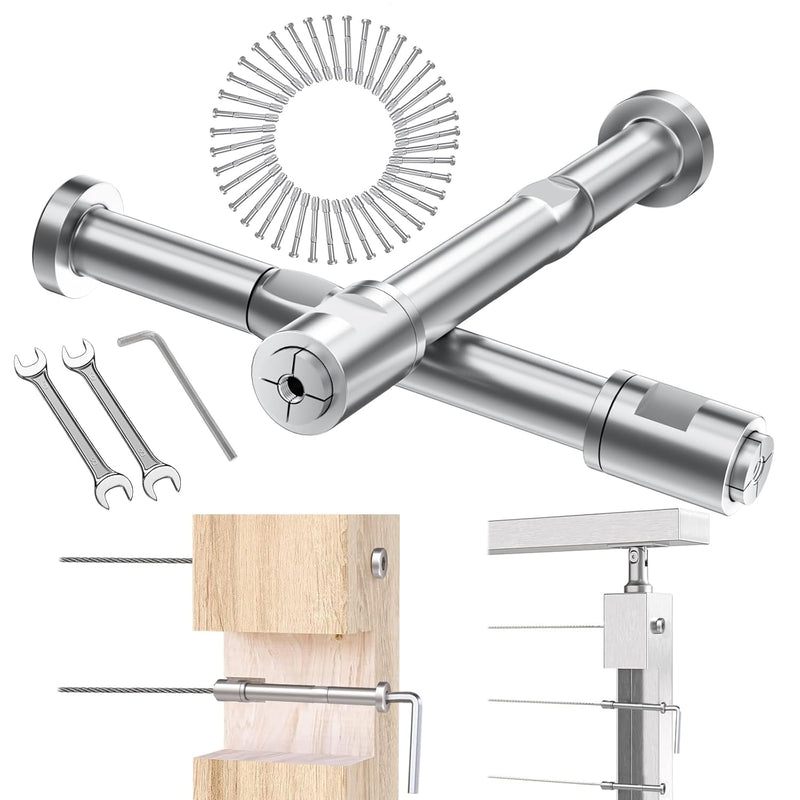 Load image into Gallery viewer, CKE 1/8" Invisible Cable Railing Swageless Tensioner For 2"x2", 3"x3", and 4"x4" Wood/Metal Posts,CR301