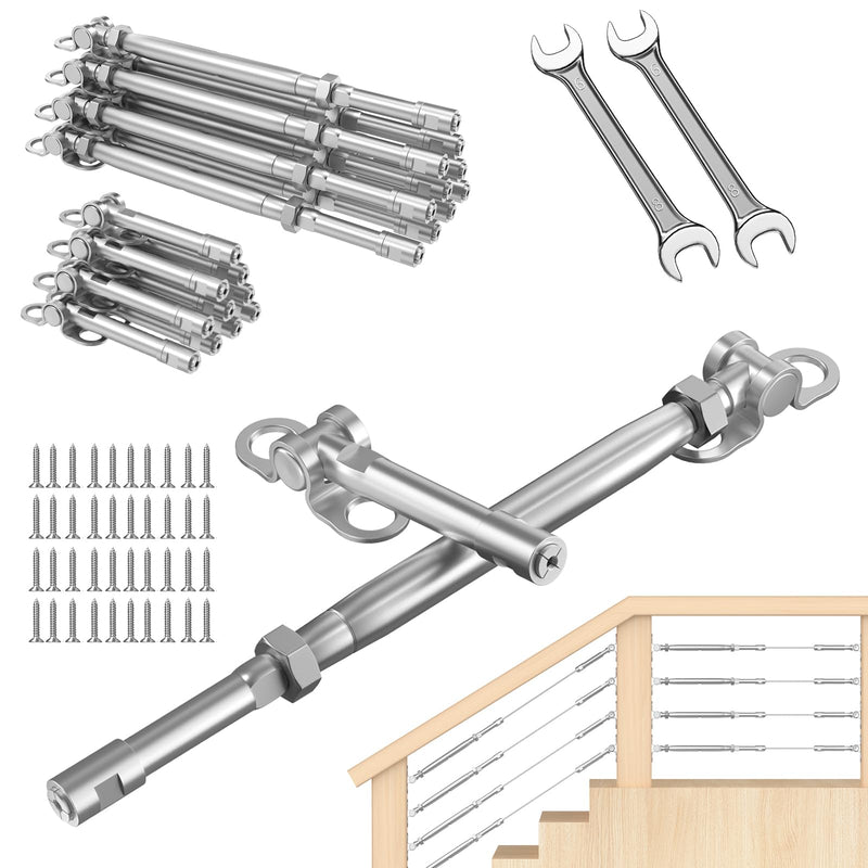 Load image into Gallery viewer, CKE Upgraded 10 Pairs 1/8" Swageless Cable Railing Kit CR302_01