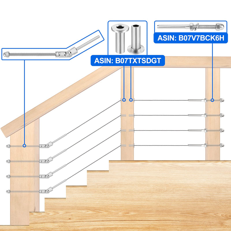 Load image into Gallery viewer, CKE 180° Adjustable Angle Cable Railing Swage Threaded Stud Tension End Fitting Terminal_05