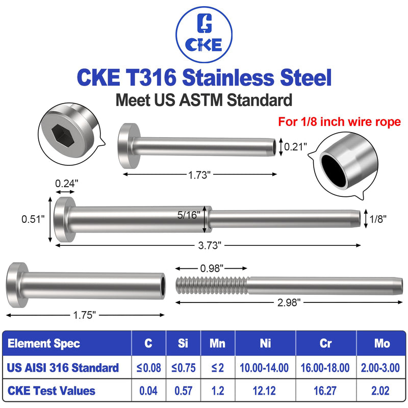 Load image into Gallery viewer, CKE 20 Pairs T316 Invisible Cable Railing Kit for 2x2, 4x4 Wood Metal Post_02