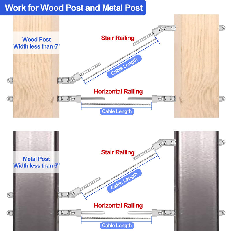 Load image into Gallery viewer, CKE 180° Adjustable Angle Cable Railing Swage Threaded Stud Tension End Fitting Terminal_04