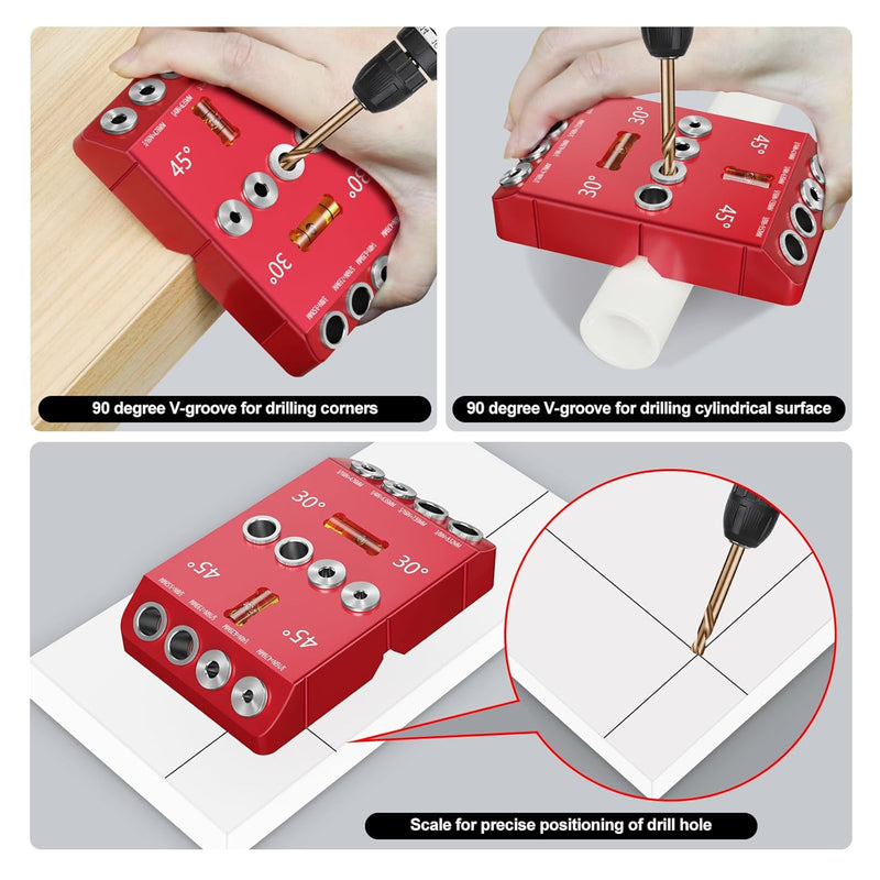Load image into Gallery viewer, CKE 30 45 90 Degree Angle 4 Sizes Drill Hole Guide Jig_07