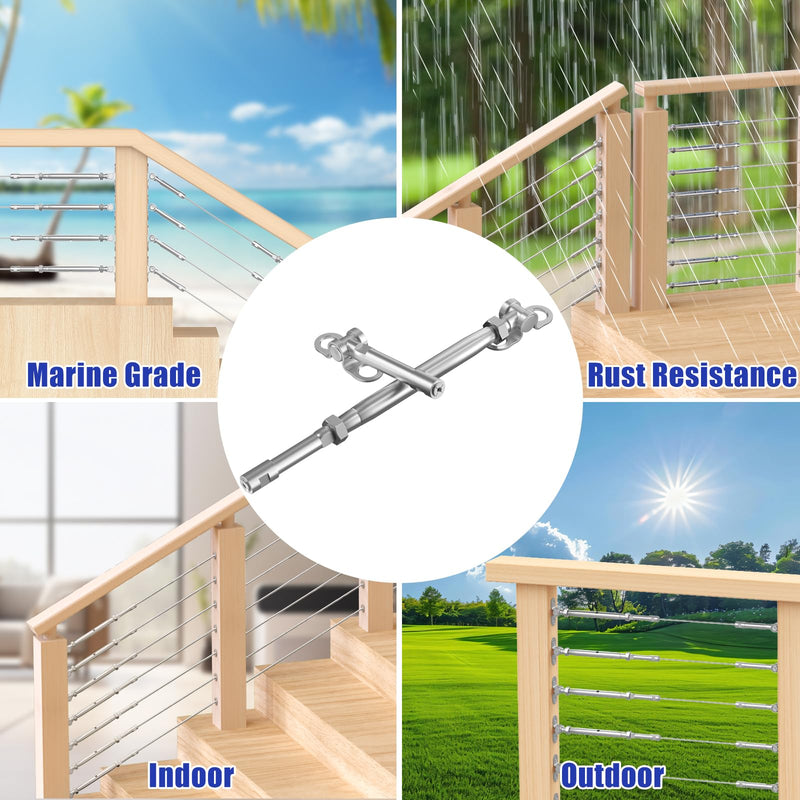 Load image into Gallery viewer, CKE Upgraded 10 Pairs 1/8" Swageless Cable Railing Kit CR302_06