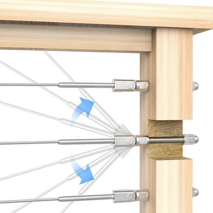 Load image into Gallery viewer, CKE 3/16" 180° Adjustable Angle Cable Railing Swage Threaded Stud Tensioner For Wood/Metal Posts CR203-600