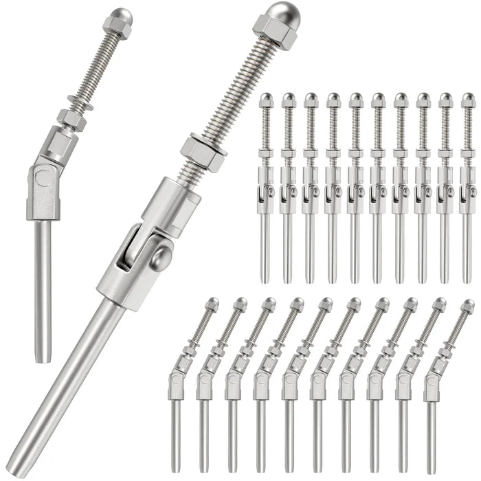 Load image into Gallery viewer, CKE 3/16" 180° Adjustable Angle Cable Railing Swage Threaded Stud Tensioner For Wood/Metal Posts CR203-600