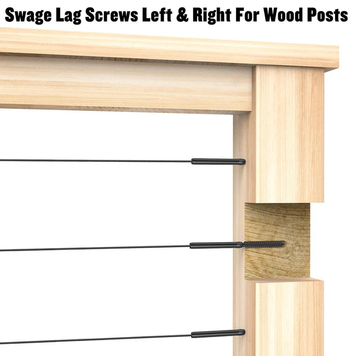 Load image into Gallery viewer, CKE 3/16" Black Cable Railing Swage Lag Screws Tensioner For Wood Posts, BCR35-3/16
