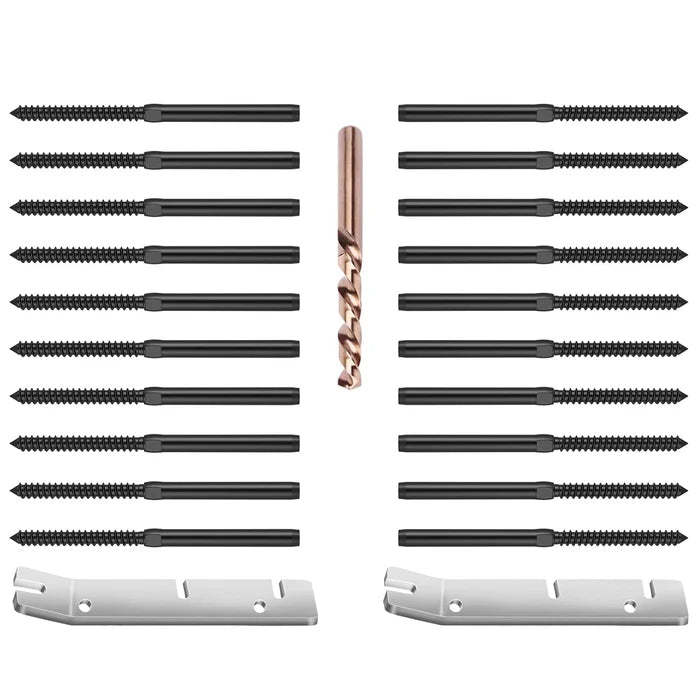 Load image into Gallery viewer, CKE 3/16" Black Cable Railing Swage Lag Screws Tensioner For Wood Posts, BCR35-3/16