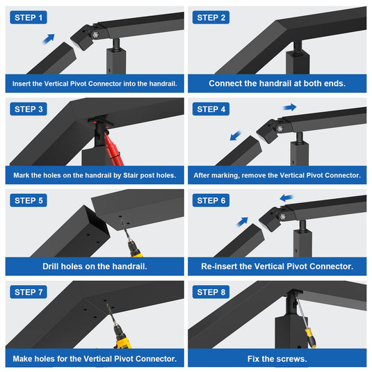 CKE 2 Pack Handrail Vertical Pivot Connector HF02_04