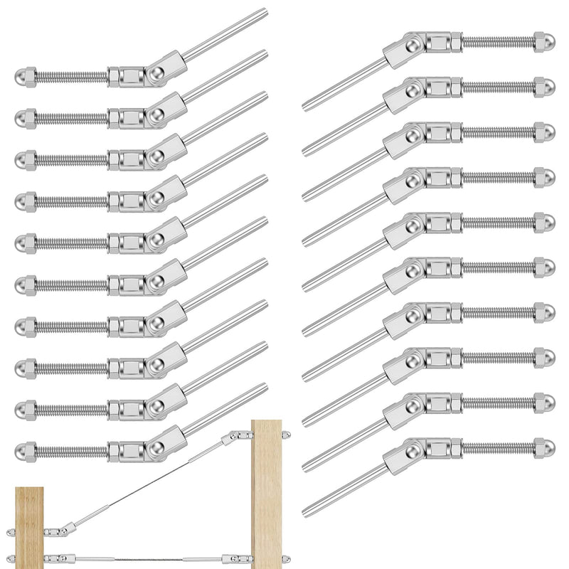 Load image into Gallery viewer, CKE 1/8" 180° Adjustable Angle Cable Railing Swage Threaded Stud Tensioner For 1-1/2 Inch Wood/ Metal Post,CR203-182