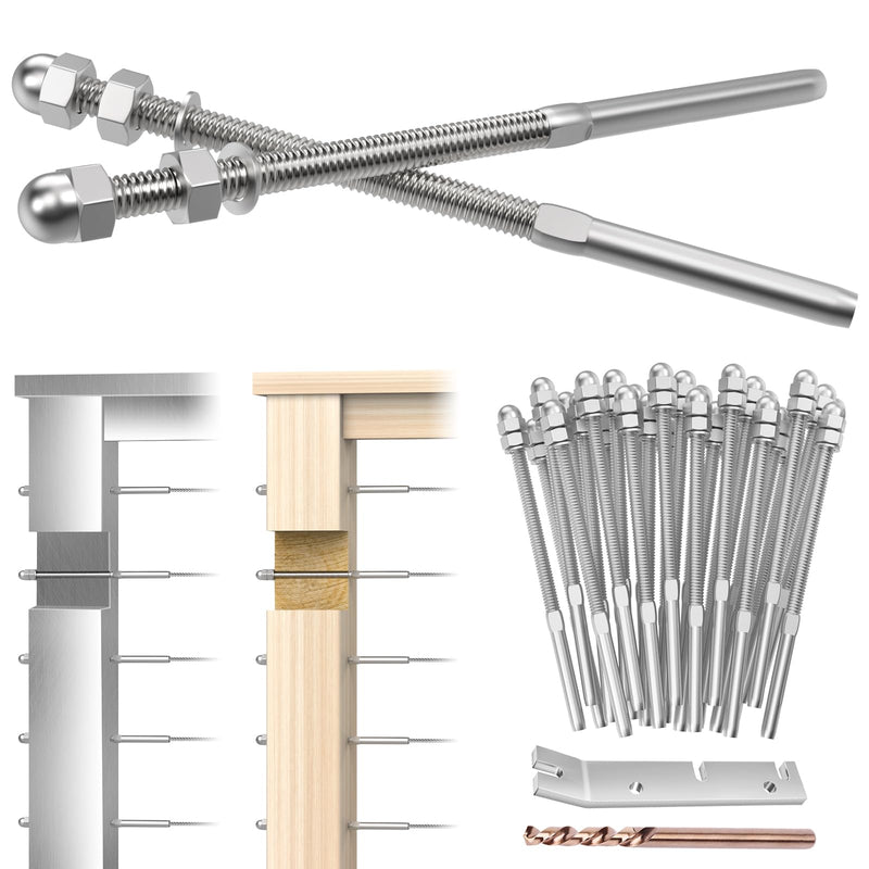 Load image into Gallery viewer, CKE 3/16" Cable Railing Swage Threaded Stud Tensioner For 2x2 To 4x4 Posts,CR06-3/16-400