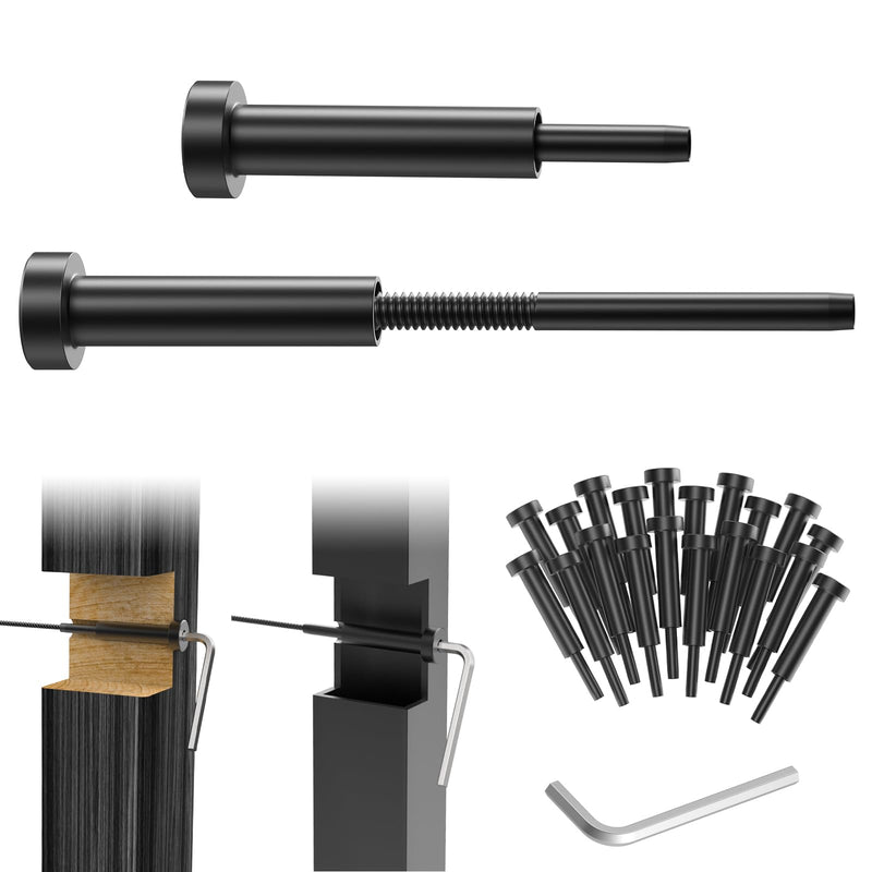 Load image into Gallery viewer, CKE 3/16" Black Invisible Cable Railing Kits For 2x2 4x4 Wood Metal Post Deck Stairs, BCR31-275