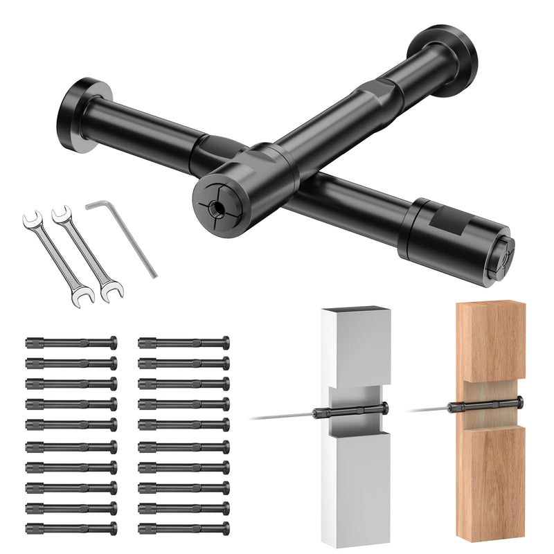 Load image into Gallery viewer, CKE 1/8" Black Invisible Swageless Cable Railing Tensioner for Wood/Metal Posts, BCR301